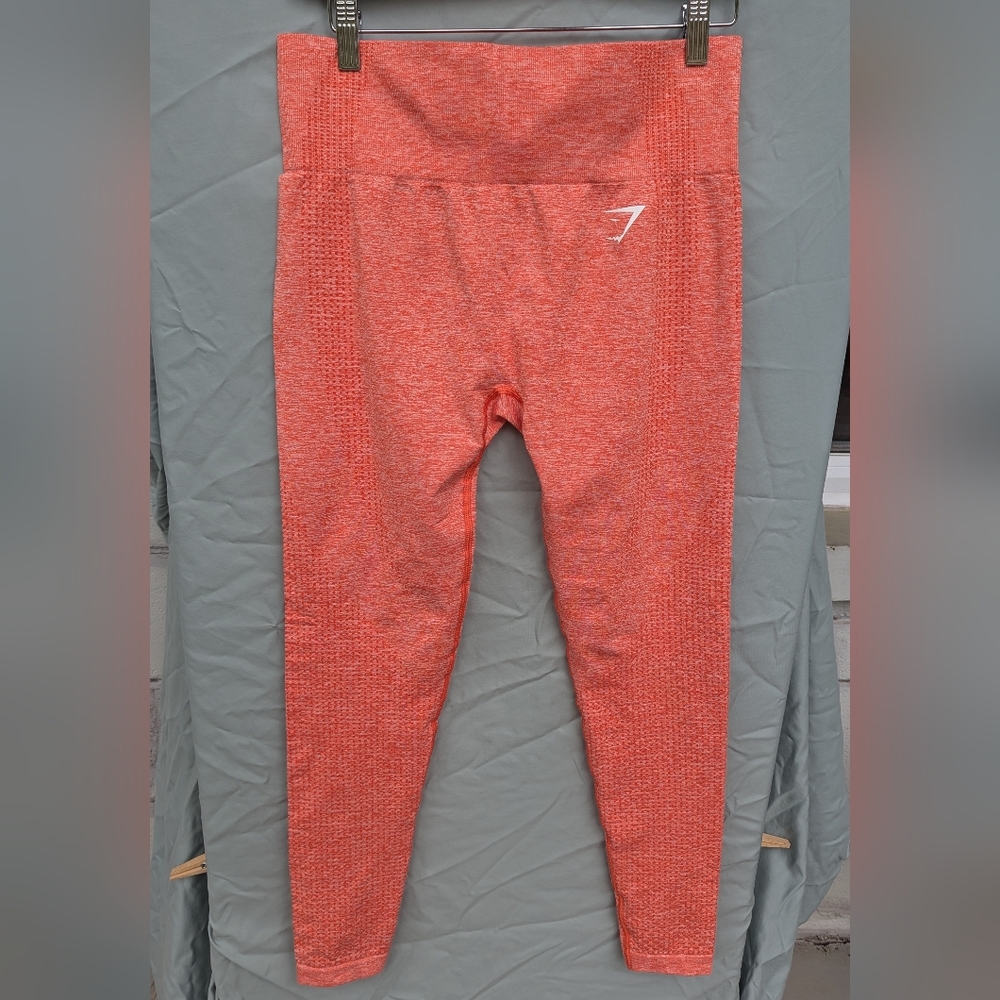 Gymshark Heathered Orange Leggings Full Length Size Medium